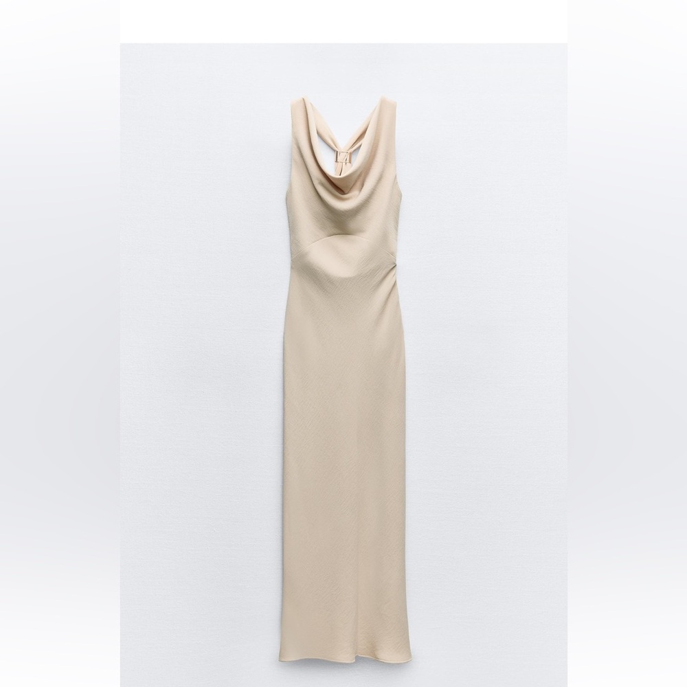 NWT ZARA GOLDEN APPLIQUÉ MIDI DRESS